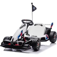 Vrooomy BMW M-Stijl Elektrische Go-Kart 24V – Vanaf 5 jaar – e-Gocart met Verstelbaar Frame & Drift-functie – 24V Accu Kart met LED-Verlichting, Soft-Start & Functionele Rem – Wit