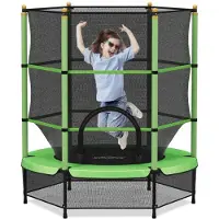 Homelux kindertrampoline - Met veiligheidsnet - 140CM - Stevig EU gecertificeerd - 100KG belastbaar - Groen