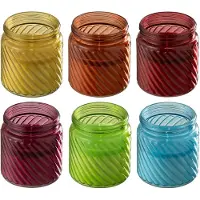 J-Line geurkaars Popa - glas - mix - 6 stuks