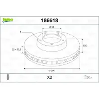 Valeo 186618 Remschijf