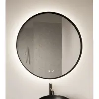 Gliss Design Athena badkamer spiegel mat zwart 100 cm