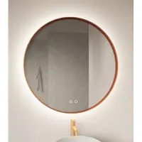Gliss Design Athena badkamer spiegel koper rosé 140 cm