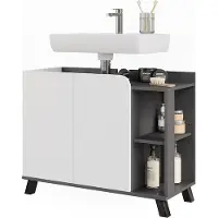 Vicco Karen Wastafelonderkast – 80 x 65 cm met 2 deuren Antraciet/wit