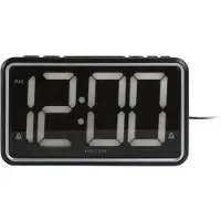 Karlsson New Retro Wekker | 16.5x9x4.5cm | Zwart
