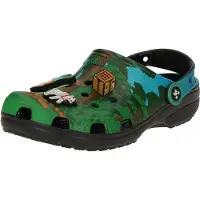 Crocs Open schoenen 'Minecraft' lichtblauw / bruin / groen / offwhite