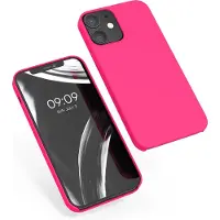 Kwmobile telefoonhoesje geschikt voor Apple iPhone 12 / iPhone 12 Pro - Hoesje met siliconen coating - Smartphone case in neon roze
