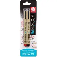 Sakura Blisterkaart Pigma Micron Pn Zwart, Rood, 2 Stuks