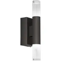 Schöner Wohnen Wandlamp Twice, dimbaar, zwart, Badkamer, metaal, Modern, Wandlamp