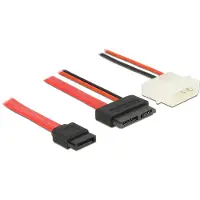DeLOCK Slim SATA (v) - SATA data (v) + Molex voeding (m) kabel / SATA600 - 6 Gbit/s - 0,50 meter