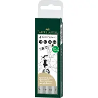 Faber-Castell fineliners - Ecco Pigment - 4-delig etui 0,2mm / 0,4mm / 0,6mm / 0,8mm - zwart - FC-167004