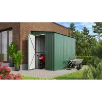 Globel Industries Metalen Tuinhuis Lean To - Jade - 155x242cm - Enkele Deur - Met Lessenaarsdak
