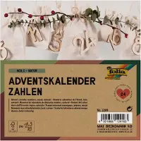 Folia Houten getallencijfers voor adventskalender, naturel