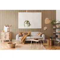 Grossfillex Grosfillex Wandpaneel Linio - Element 3d Effect - Pvc - Bamboo - 37,5x260cm
