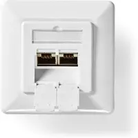 Nedis netwerk inbouw wandcontactdoos | CAT6 | STP | 2x RJ45 | wit