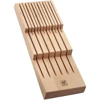 Zwilling messenhouder 41x15,5x4,8 cm Beukenhout