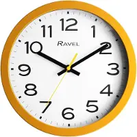 OEM - Moderne 25cm Wandklok voor Kantoor en Keuken - Analoog Kwarts - RWC.25.9 - Oker