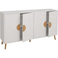 MCW Dressoir -N89, ladekast highboard dressoir, 3D design melamine hout, 88x150x40cm ~ wit