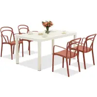 BICA King/Vage witte en rode tuinset voor 4 personen