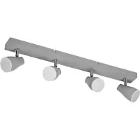 Ledvance Pear LED opbouwspot GU10 4-lamps grijs, alu / grijs / zink, Woon-/ Eetkamer, Kunststof, Modern, LED plafondlamp
