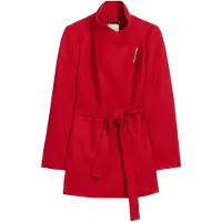 Ted Baker Rosess Korte Wollen Wikkeljas Met Riem In Rood