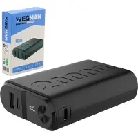 Wegman Powerbank 20000 mAh - 22.5W Snellader - USB-C/USB-A - Universele Powerbank - Zwart