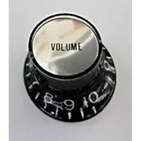 Göldo Bell knop zwart Chrome Vol - Gitaaronderdeel