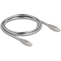 DeLOCK USB-C cable with metal sheath USB Type-C male to male PD 3.0 60 W 1 m silver