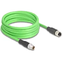 DeLOCK M12 8-pins X-gecodeerde industriële netwerk verlengkabel | CAT6a | PUR | 5 meter