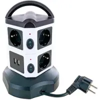 Schwaiger Stekkerdoos, Aansluittoren 7x Schuko+2x USB (7 x, CEE 7/3, USB-C, 1.80 m)