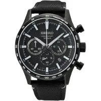Seiko Chronograph - heren horloge - Zwart met band