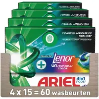 Ariel 4x 4in1 Wasmiddel Pods Color Lenor Unstoppables 15 Stuks