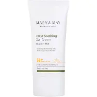 MARY & MAY CICA Verzachtende Zonnecrème SPF50+ PA++++ 50ml, Koreanse zonnebrand, Geen Plakkerigheid, Geen Strepen