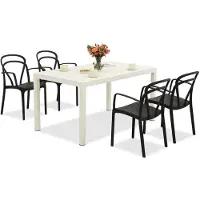 BICA King/Vague wit en antraciet tuinmeubelset voor 4 personen