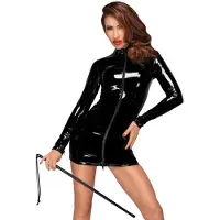 Noir Handmade Long sleeved PVC mini dress - Black