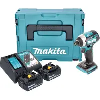 Makita DTD 154 RGJ accu slagmoersleutel 18 V 175 Nm 1/4" borstelloos + 2x oplaadbare accu 6.0 Ah + lader + Makpac