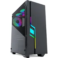 Gembird ATX-behuizing - - Fornax 2000 - RGB LED-verlichting - Zwarte kleur - Semi-toren