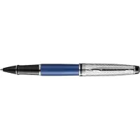 Waterman Expert Deluxe rollerballpen | metaal-blauwe lak met palladium-gecoat detail | fijne punt met zwarte inkt | Geschenkverpakking