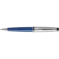Waterman Expert Deluxe balpen | metaal-blauwe lak met palladium-gecoat detail | medium punt met blauwe inkt | Geschenkverpakking