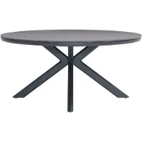 AVH-Collectie Cubanita dining tuintafel 158xH74 cm rond aluminium keramiek antraciet