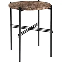 Gubi Ts Bijzettafel 40 Cm Zwart / Bruin Emperador-marmer - Bijzettafels & buffetten Emperador Marmer Brown - 10017473
