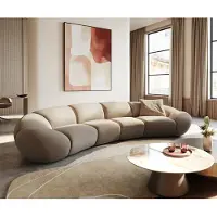 DELIFE Grote sofa Lunna 360x175 cm Bouclé natuur 2 kussens