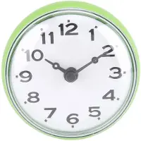 Zerodis Zuignap Waterdichte Ronde Mini Wandklok Decoratie voor Badkamer Keuken Woonkamer Slaapkamer (Groen)