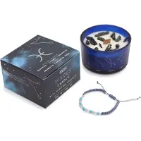 Ancient Wisdom Zodiac kristallen kaars met edelsteen armband - vissen - sterrenbeeld kaars - pisces