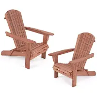 Costway Adirondack Adirondack Stoel inklapbaar, set van 2, tuinstoel met hoge rugleuning en brede armleuningen, voor tuin, terras, 180 kg draagvermogen