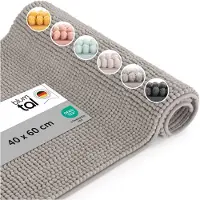 Blumtal Badmat - Anti-slip Badmat - Chenille Zachte Badmat - 40 x 60 cm - Lichtgrijs