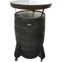 Barrelatelier Bartafel Whisky 190l. "Whisky on wheels" / Statafel / Eikenhout / Whiskyvat / op wielen