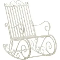 CLP Schommelstoel Relaxstoel Smilla, weerbestendig voor de tuin, metalen frame antiek/wit