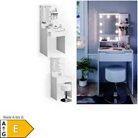 Vicco Ruben Kaptafel set met kruk – 60 cm met LED-verlichting en kruk Wit