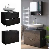 Vicco Wastafelonderkast Irma Antraciet Hoogglans 80 x 58.6 cm, Model 37573