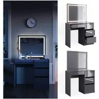 Vicco Sherry Kaptafel – 90 cm met LED-spiegel Antraciet